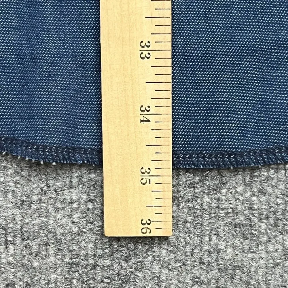 Wrangler Western Shirt Men's 16 X 33 Blue Denim 100% Cotton Pockets Pearl Snap - Picture 9 of 9